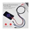 Paquete de 3 cables de carga USB 4A Minlu 4 en 1 cable de_2