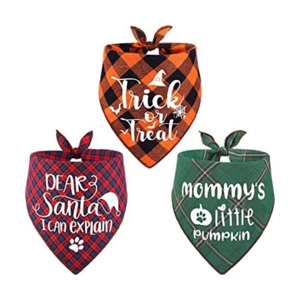 Paquete de 3 bandana de Halloween para perro triángulo