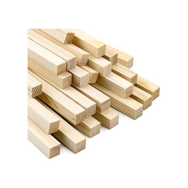 Paquete de 25 varillas cuadradas de madera sin terminar