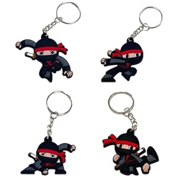 Paquete de 24 llaveros ninja para decoración de fiesta de_4