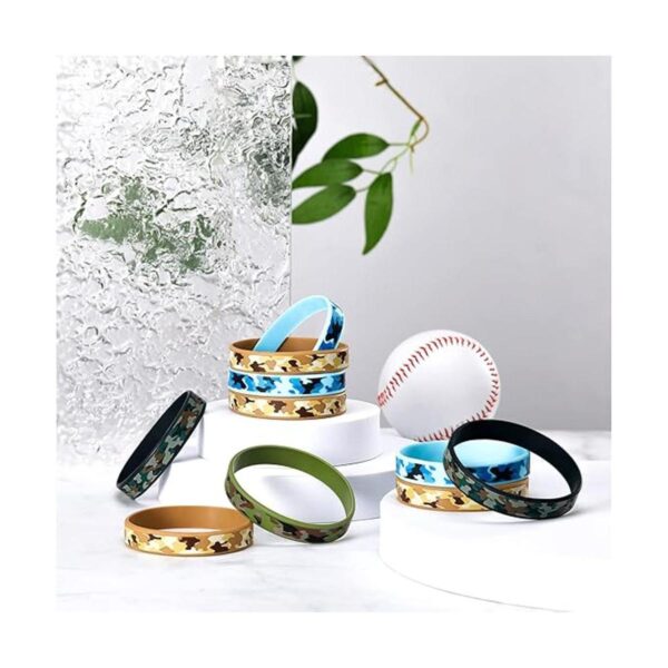 Paquete de 24 pulseras de goma de camuflaje del ejército