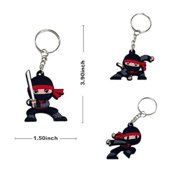 Paquete de 24 llaveros ninja para decoración de fiesta de_3