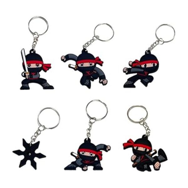 Paquete de 24 llaveros ninja para decoración de fiesta de_2