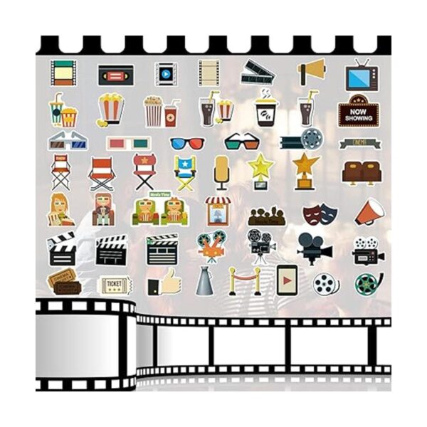 Paquete de 200 calcomanías de vinilo de noche de película