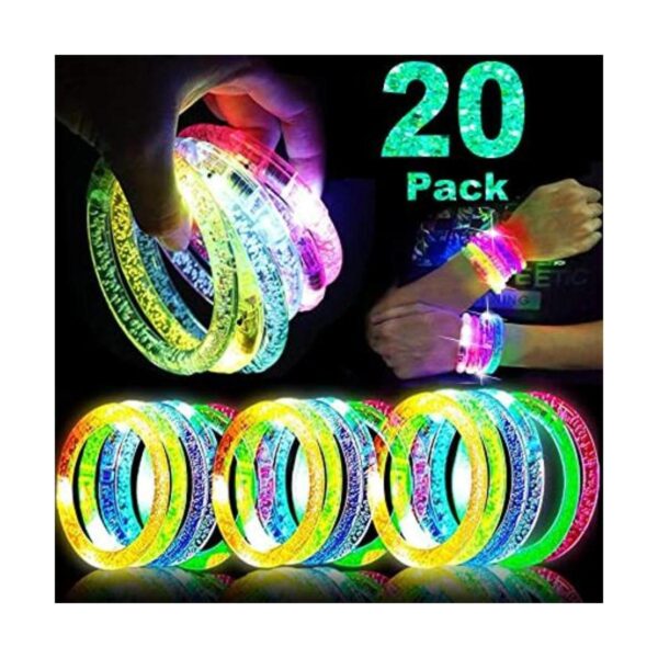 Paquete de 20 pulseras de palos brillantes de Halloween_1