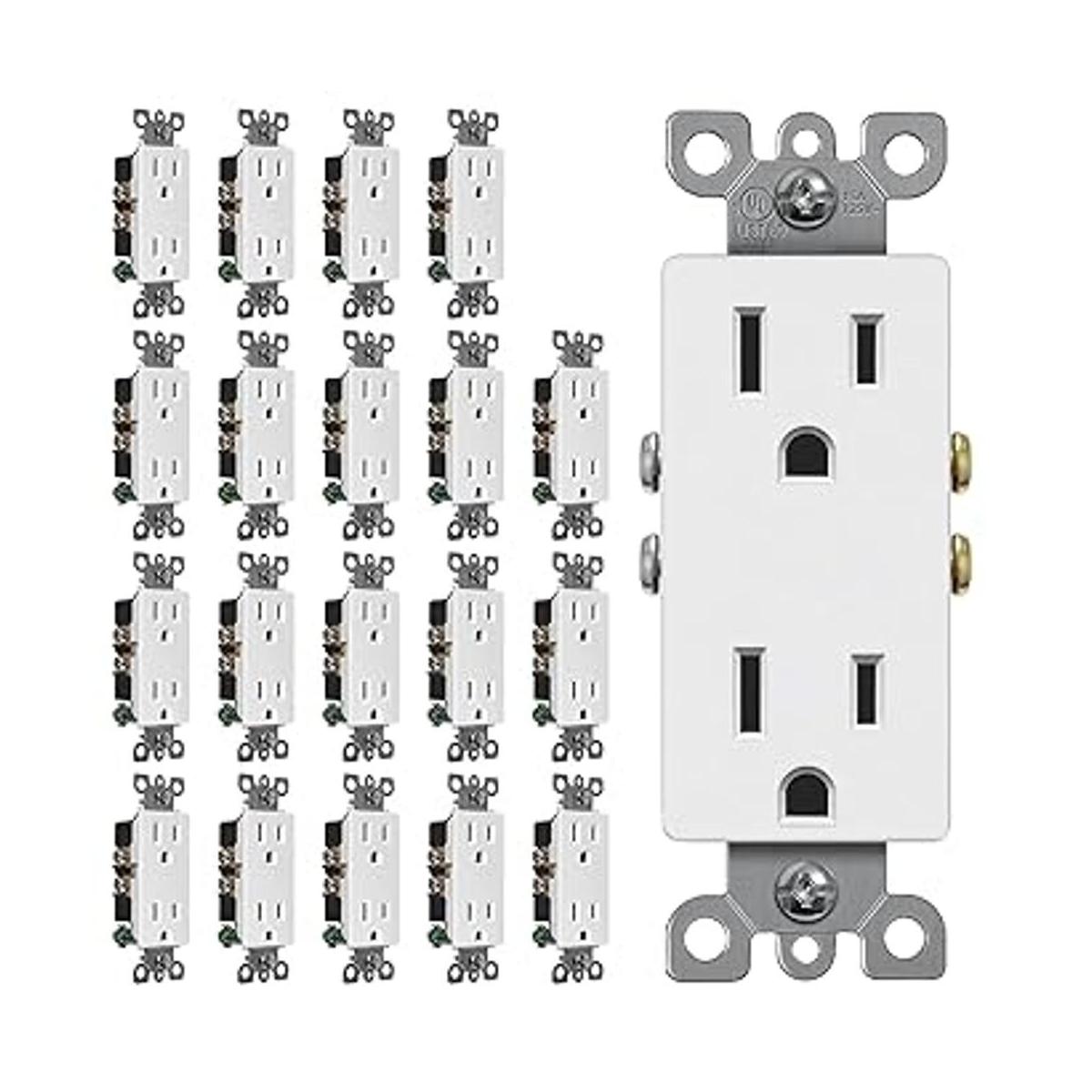 Paquete de 20 receptáculo de pared CML 15A tomas de