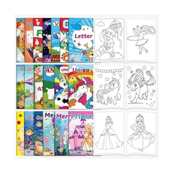 Paquete de 20 libros para colorear pequeños para niños de_3