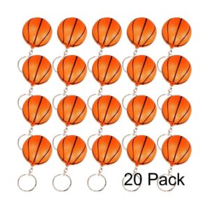 Paquete de 20 llaveros de baloncesto naranja para