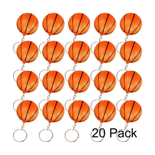 Paquete de 20 llaveros de baloncesto naranja para