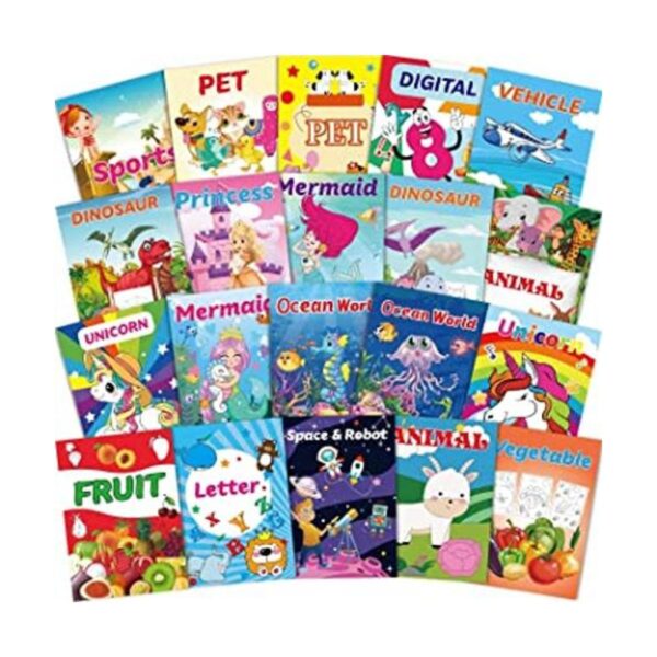 Paquete de 20 libros para colorear pequeños para niños de_1