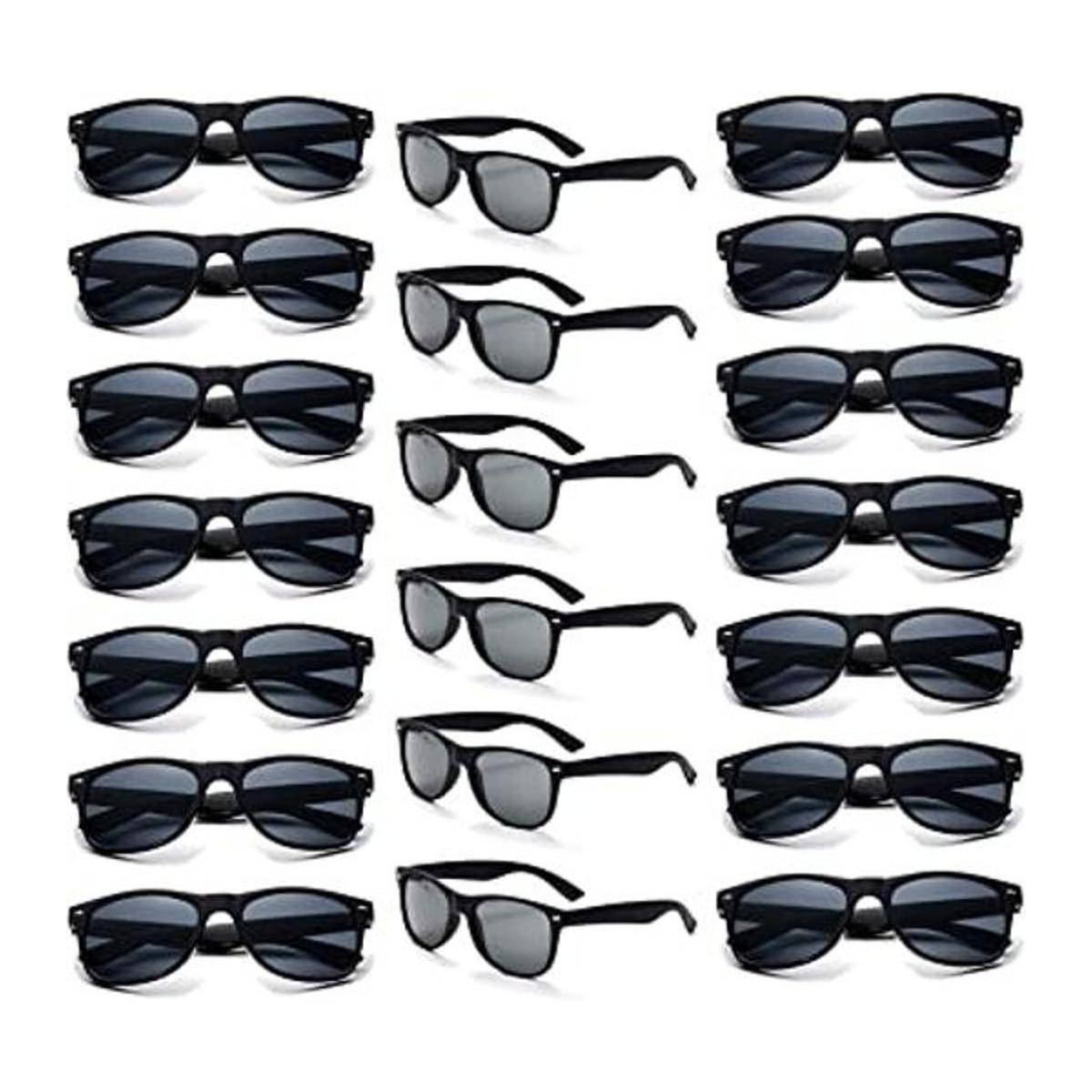 Paquete de 20 gafas de sol negras para adultos para