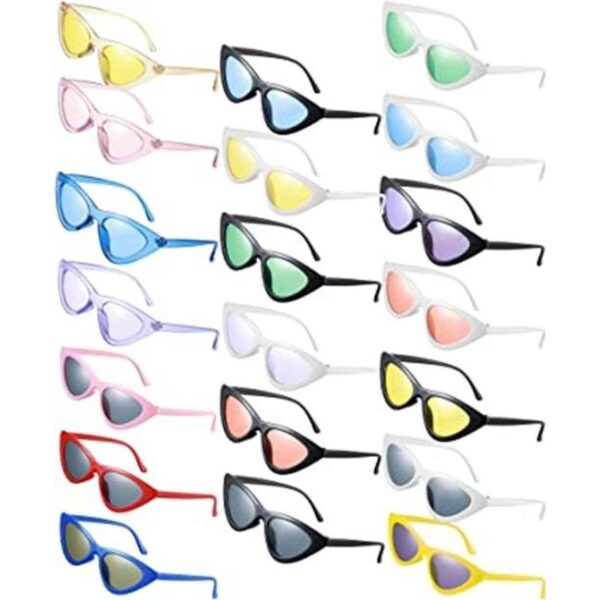 Paquete de 20 gafas de sol retro vintage con ojo de gato_1