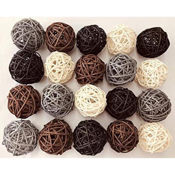 Paquete de 20 bolas de mimbre de colores mezclados_1