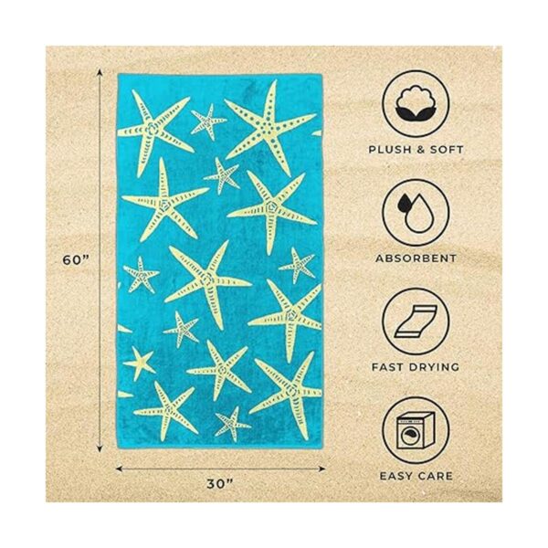 Paquete de 2 toallas de playa con estampado de estrella de_2