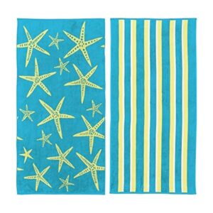 Paquete de 2 toallas de playa con estampado de estrella de_1