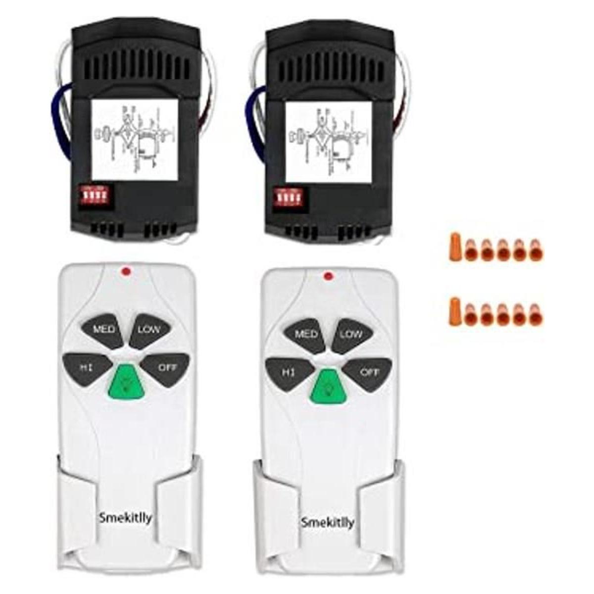 Paquete de 2 ventiladores de techo universales con