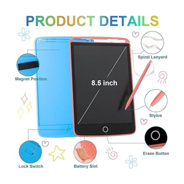 Paquete de 2 tabletas de escritura LCD para niños tablero_5