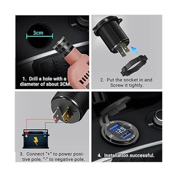 Paquete de 2 salidas USB de 12 V cargador USB de doble_2