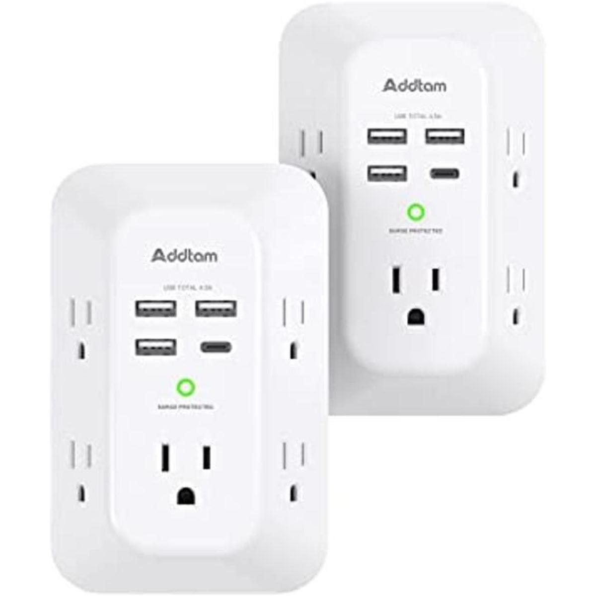 Paquete de 2 protectores de sobretensiones USB para
