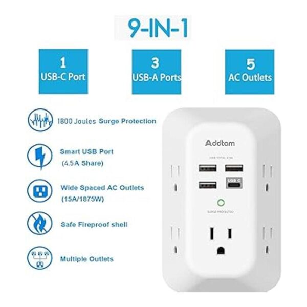 Paquete de 2 protectores de sobretensiones USB para_2