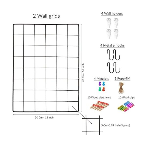 Paquete de 2 paneles de rejilla de pared de alambre_2