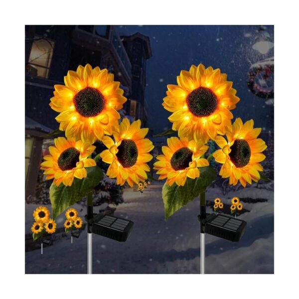 Paquete de 2 luces solares de girasol para decoración al_1