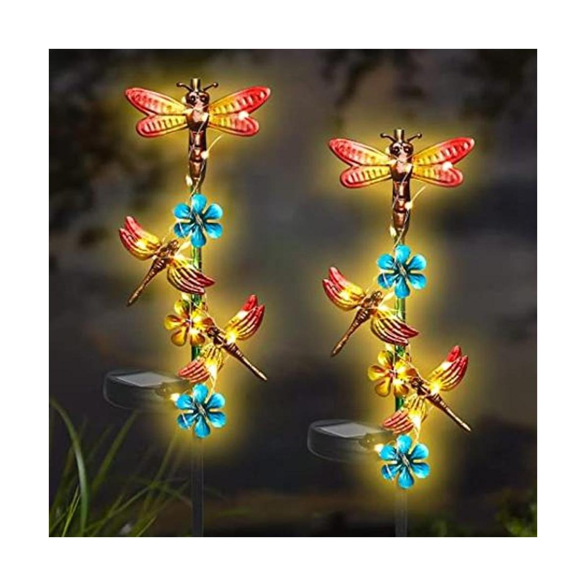 Paquete de 2 luces solares de jardín para exteriores