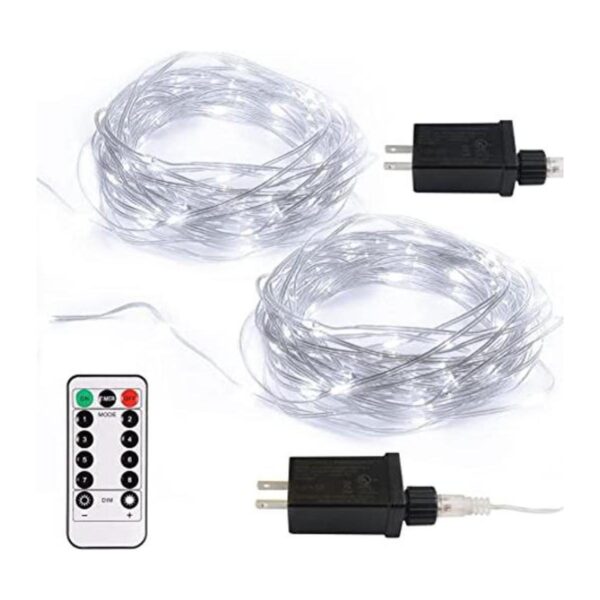 Paquete de 2 luces de hadas enchufables 100 luces LED_1