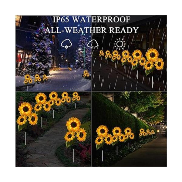 Paquete de 2 luces solares de girasol para decoración al_2