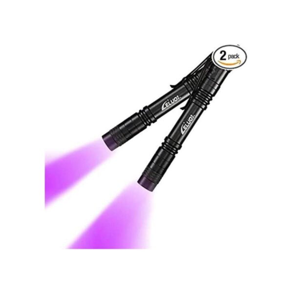 Paquete de 2 linternas UV con clip mini linterna táctica_1