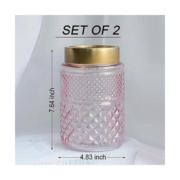 Paquete de 2 floreros de cristal florero estriado rosa