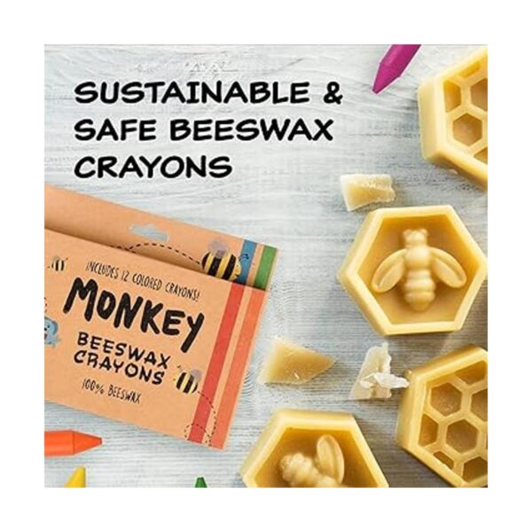 Paquete de 2 crayones de cera de abeja natural para niños_2