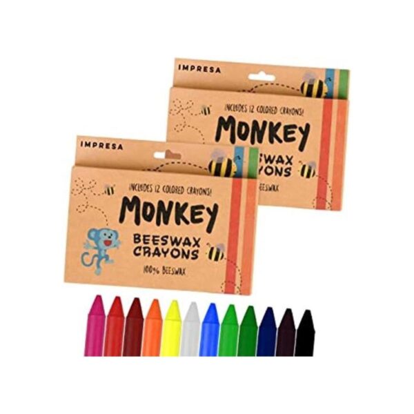 Paquete de 2 crayones de cera de abeja natural para niños_1