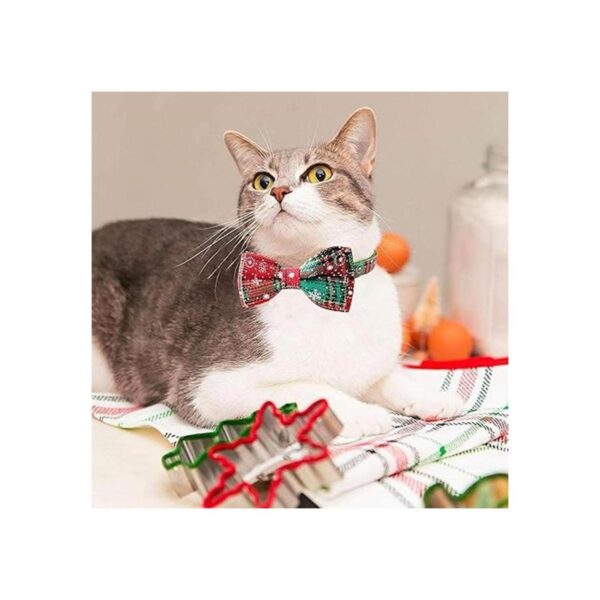 Paquete de 2 collares de Navidad para perros con corbatín