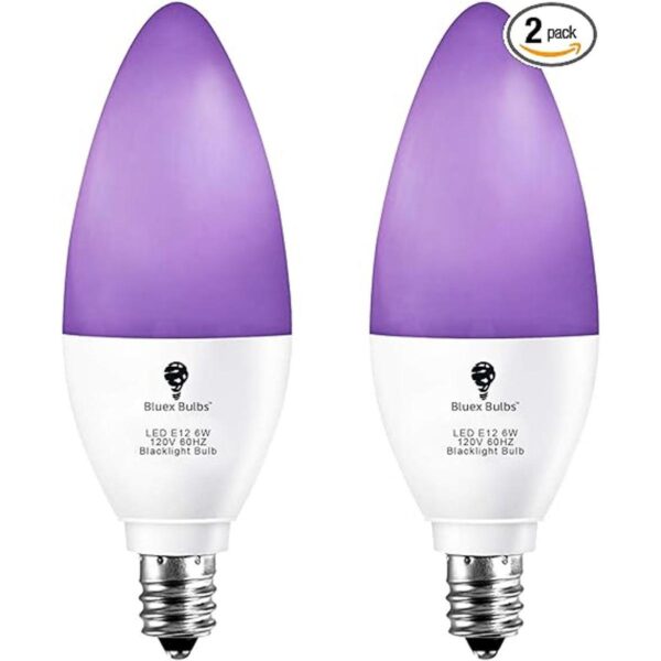 Paquete de 2 bombillas LED negras 6 W E12 bombilla de luz_1