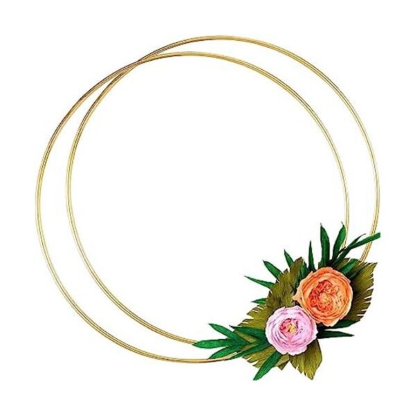 Paquete de 2 anillos de aro grandes de metal floral de 14