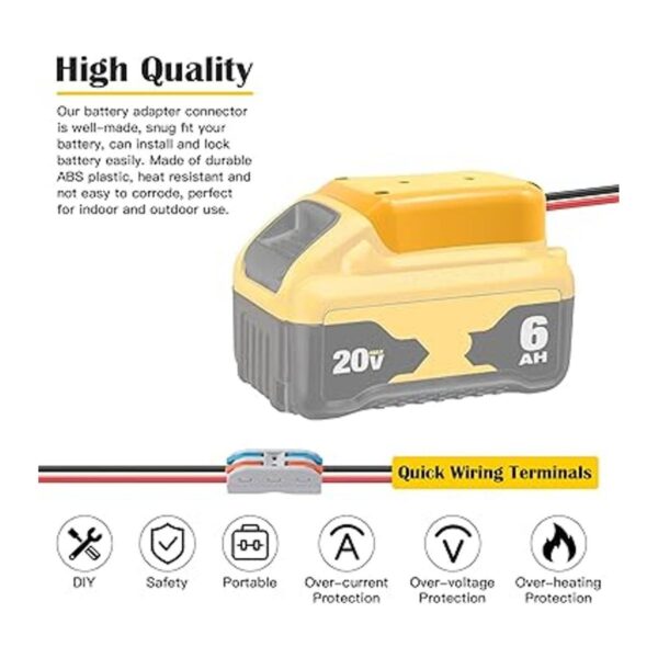 Paquete de 2 adaptadores de rueda eléctrica para Dewalt 20_6