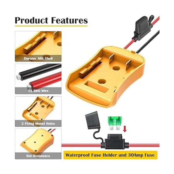 Paquete de 2 adaptadores de rueda eléctrica para Dewalt 20_3