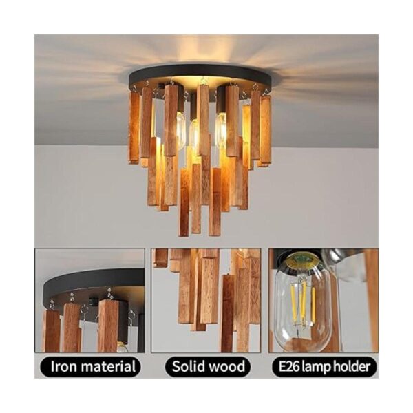 Lámpara de techo de madera con montaje empotrado lámpara_4