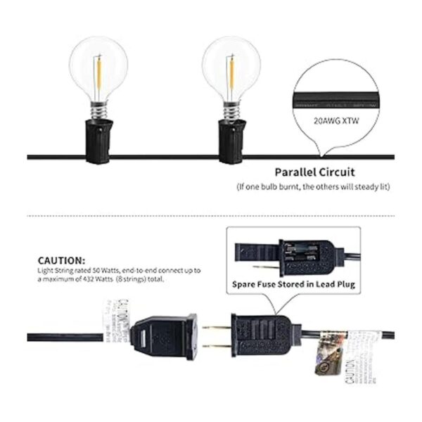 Guirnalda de luces LED G40 a prueba de golpes para uso en_3