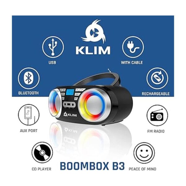 KLIM B3 CD Boombox Reproductor de CD de audio portátil_4