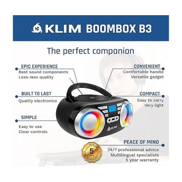 KLIM B3 CD Boombox Reproductor de CD de audio portátil_2