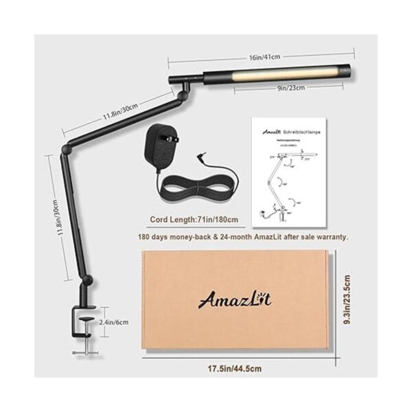 Lámpara LED de escritorio con abrazadera luz de_3