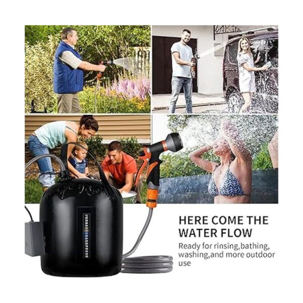 Ducha de camping portátil bomba de aire recargable de 5_2