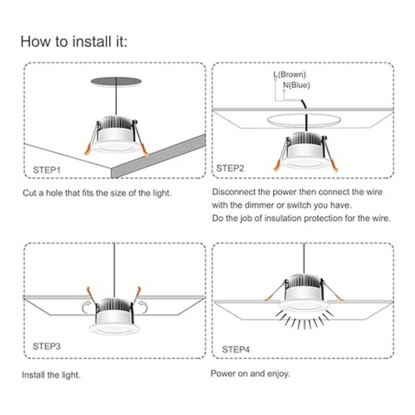Iluminación LED empotrada de 2 pulgadas luz descendente_2
