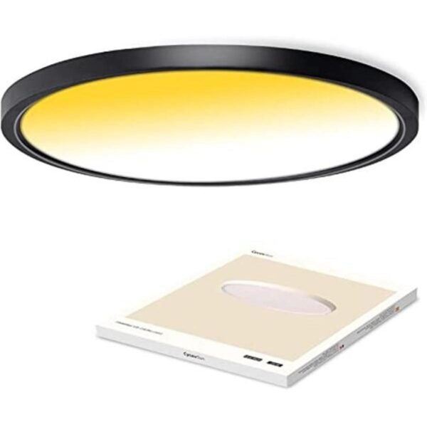 CycevSun Lámpara de techo LED regulable negra de 15.8_1