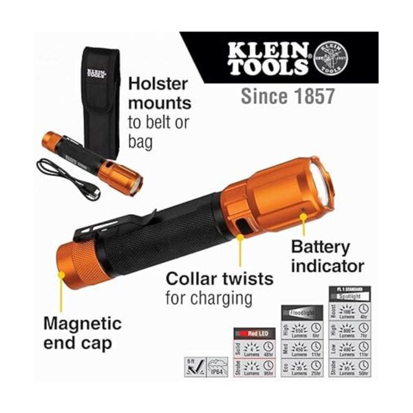 Klein Tools 56413 linterna LED recargable de 2 colores_2
