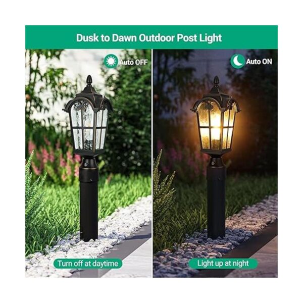 EDISHINE Luz de poste para exteriores del atardecer al_2