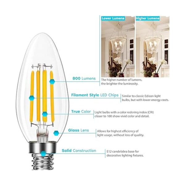 Luxrite Candelabra Bombillas LED equivalentes a 100_3