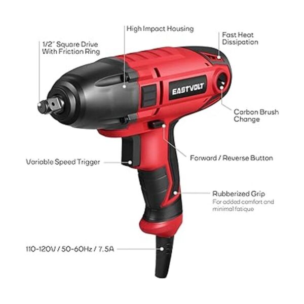 Eastvolt Llave de impacto eléctrica de 800 W par máximo